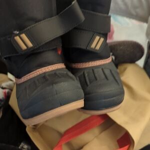 Children's Black and Tan Rain Boots